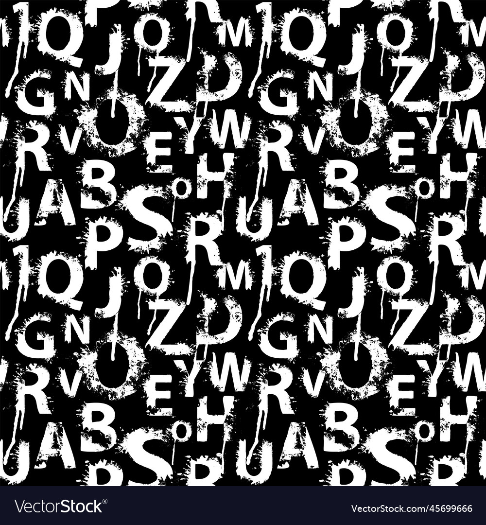 Seamless Pattern With Alphabet Letters In Form Vector Image