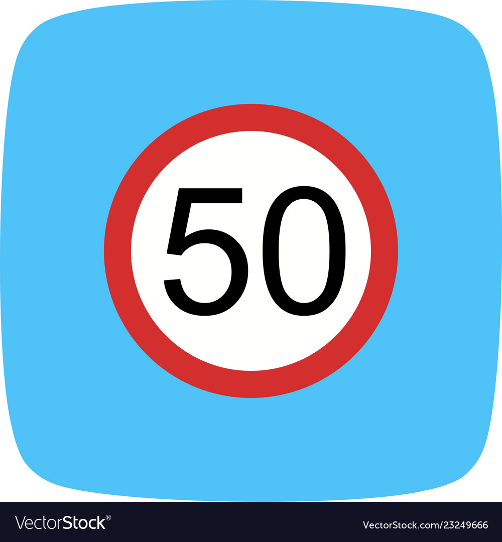 Speed Limit 50 Icon Royalty Free Vector Image VectorStock