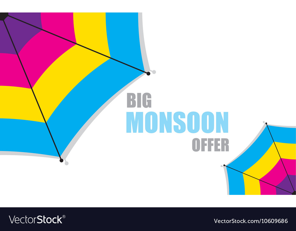 Creative Big Monsoon Offer Banner Design Vector Image