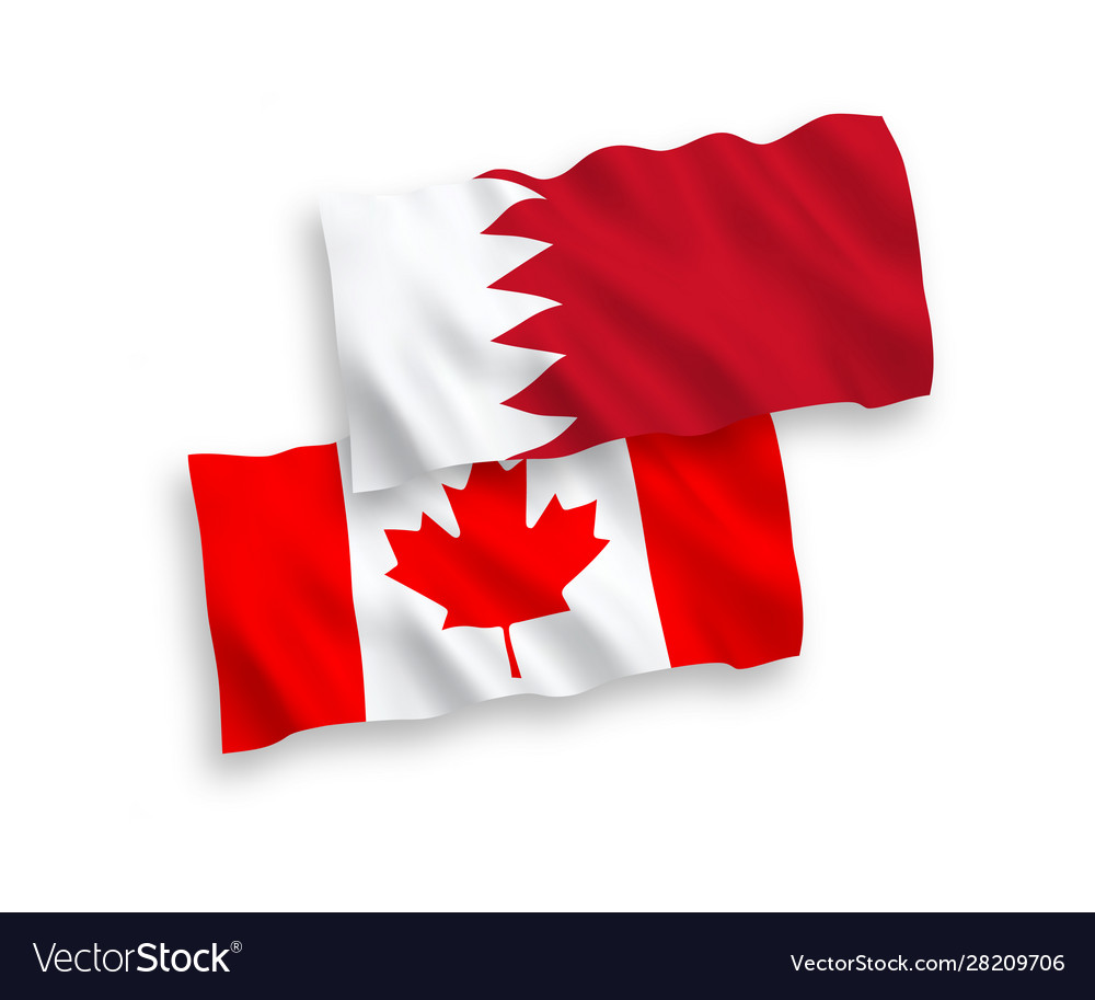 Flags Canada And Bahrain On A White Background Vector Image