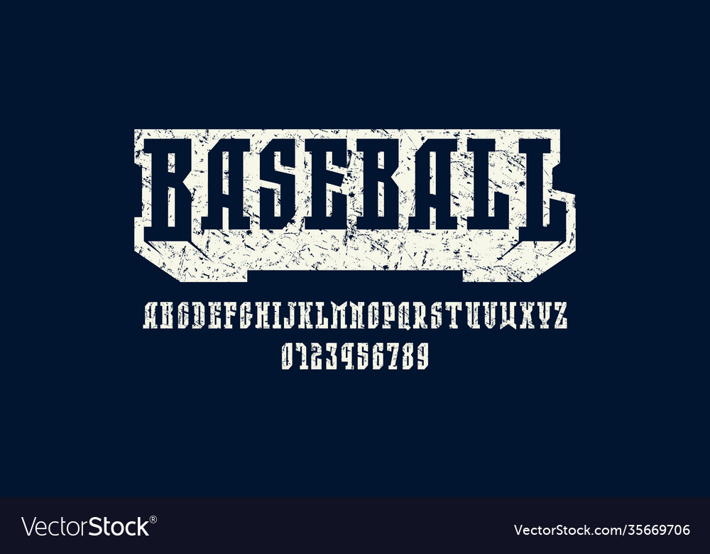 Narrow Serif Font In Sport Style Royalty Free Vector Image