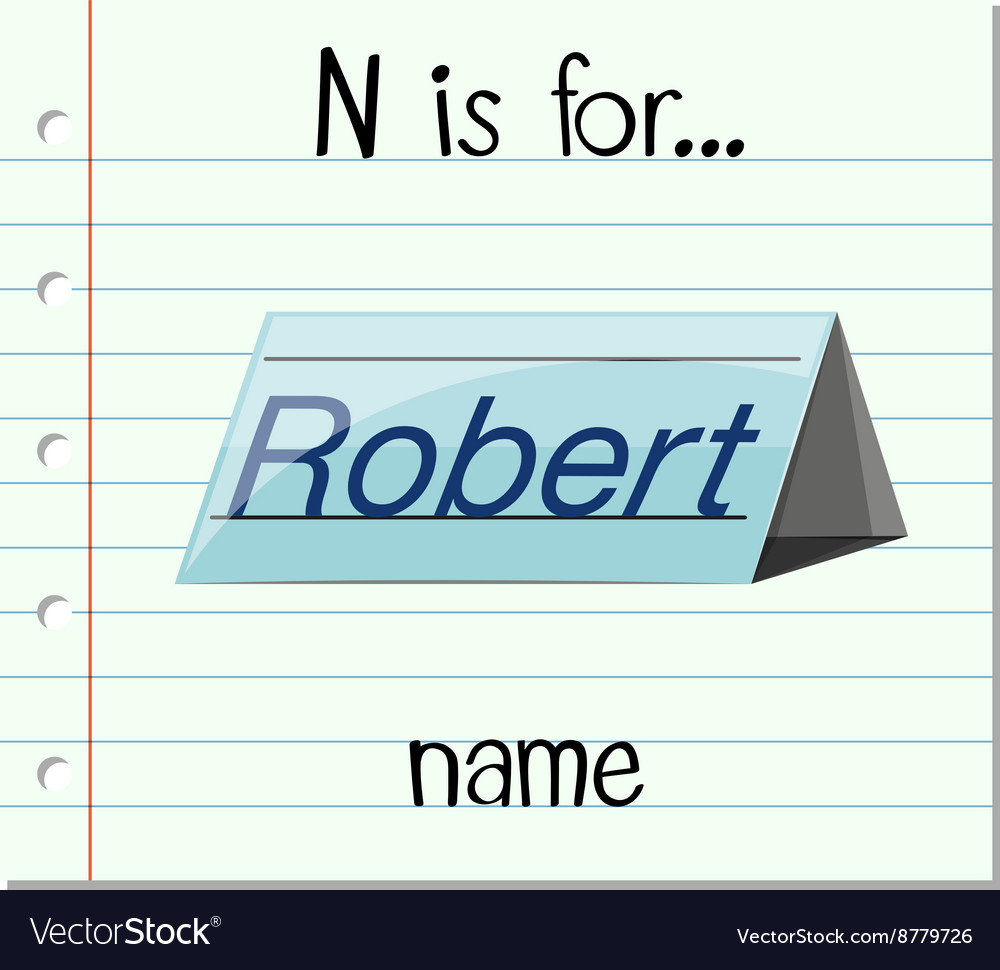 Flashcard Letter N Is For Name Royalty Free Vector Image