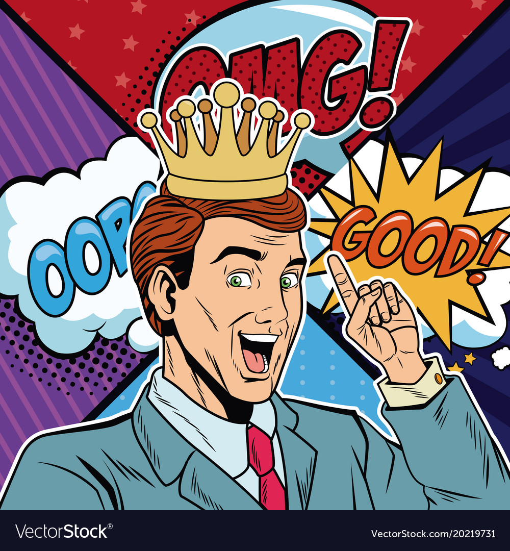 Businessman Pop Art Cartoon Royalty Free Vector Image