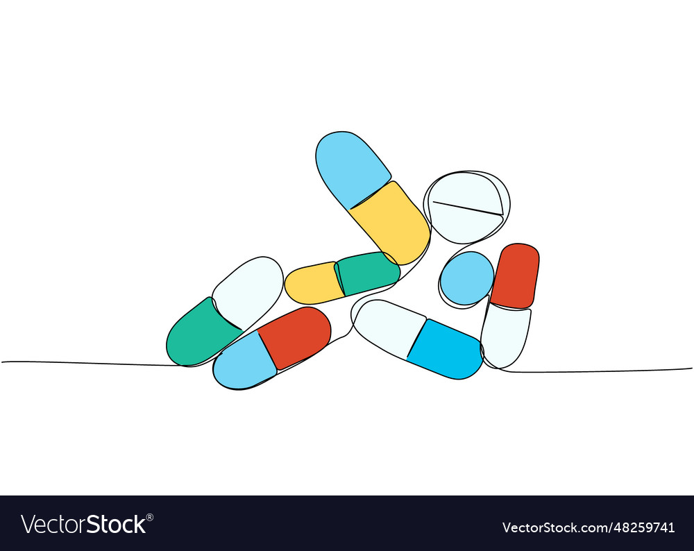 Pill Tablet Drug Pharmacy Capsule Antibiotic Vector Image