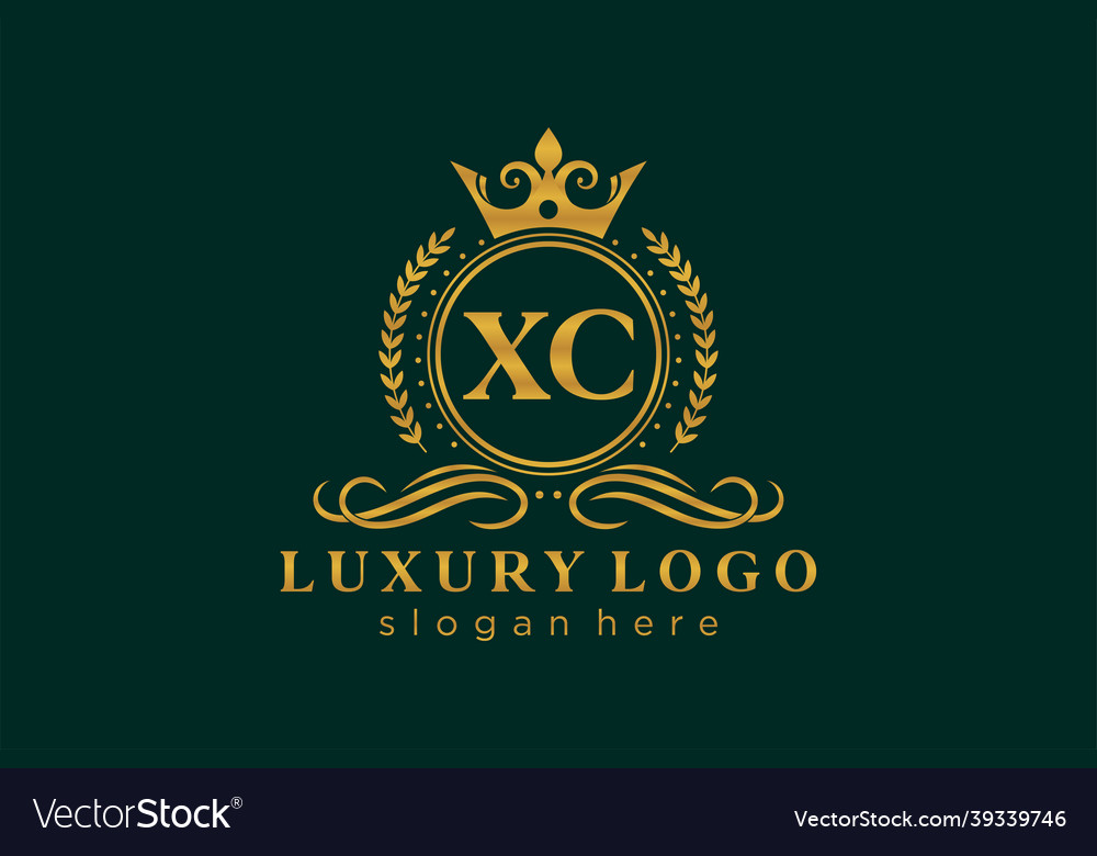 Initial Xc Letter Royal Luxury Logo Template Vector Image