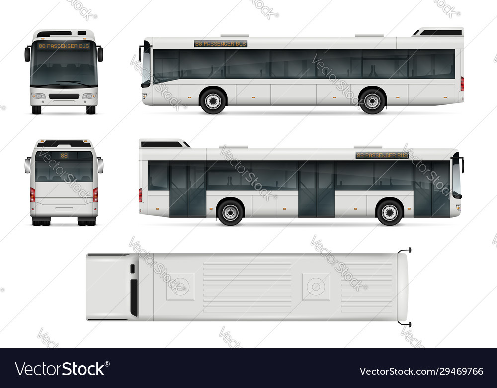 City Bus Template Royalty Free Vector Image VectorStock