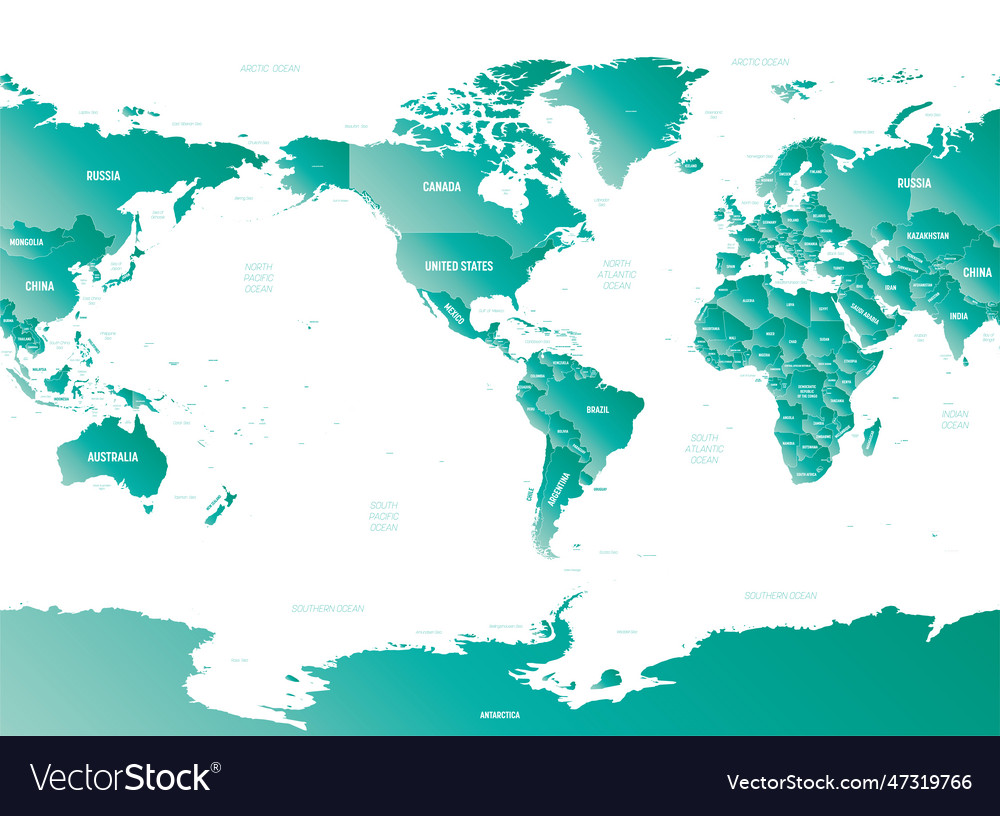 World Detailed Political Map With Lables Vector Image