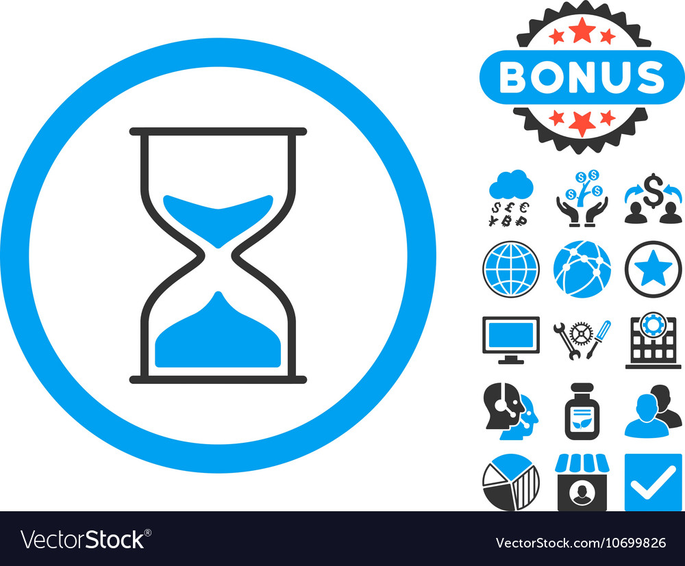 Hourglass Flat Icon With Bonus Royalty Free Vector Image