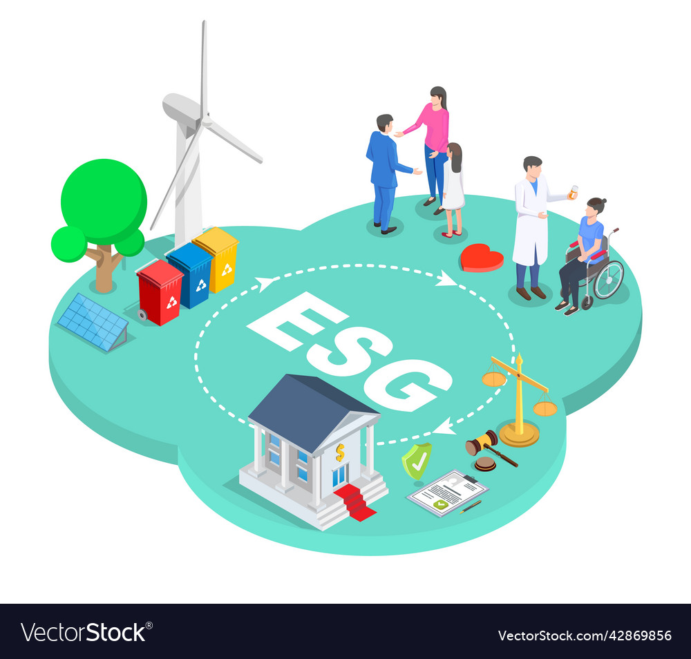 Esg Idea Of Environmental Social And Governance Vector Image