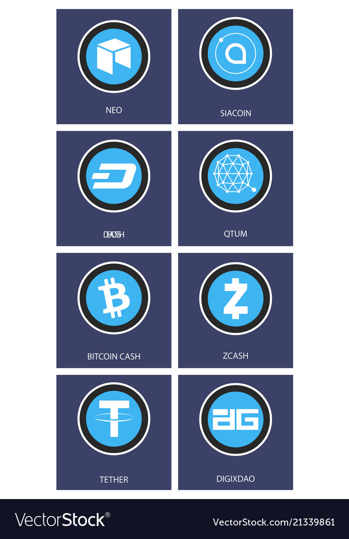 Big Set Crypto Currency Logo Coins Lumens Vector Image