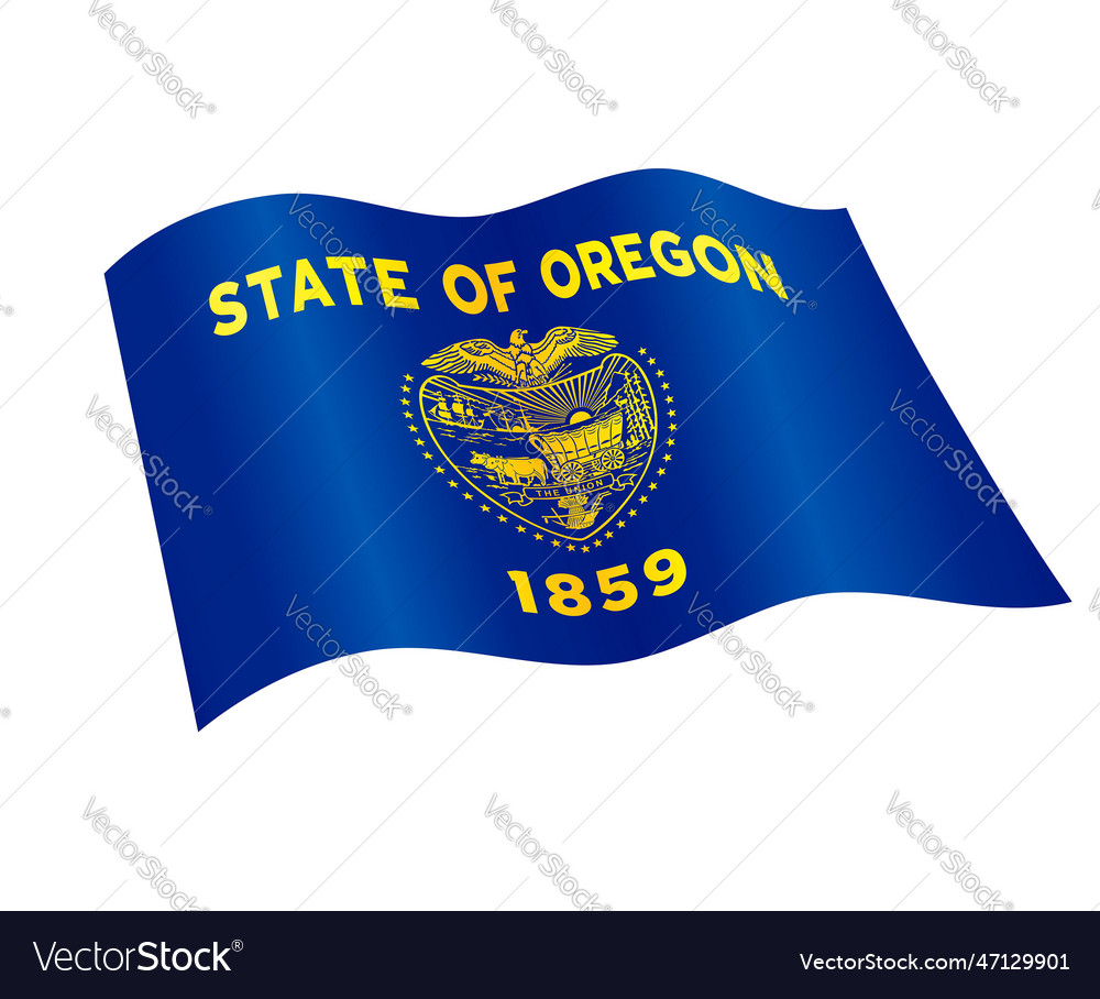 Oregon Flag Flying Waving Royalty Free Vector Image