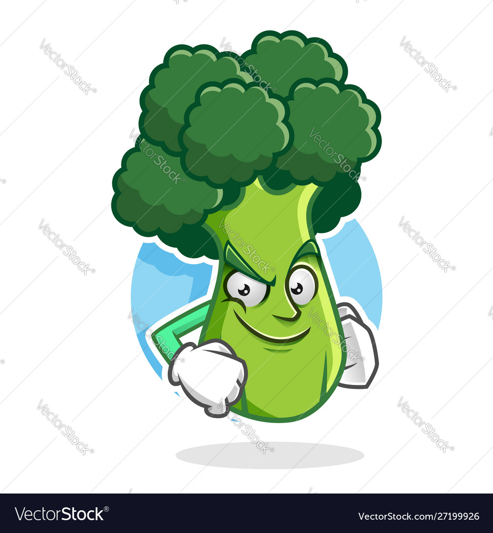 Confident Broccoli Mascot Character Royalty Free Vector