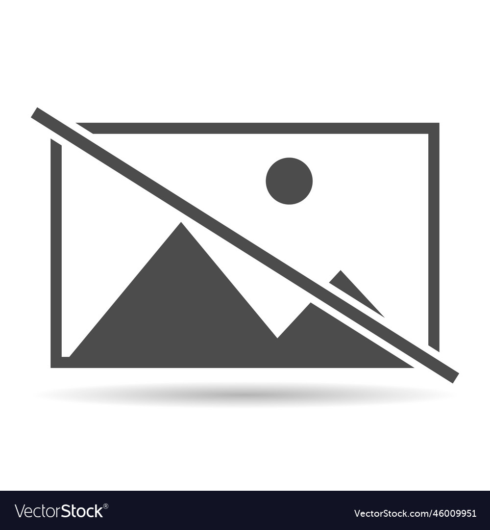 No Image Symbol Shadow Missing Available Icon Vector Image