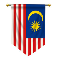 Malaysian Pin Wavy Flag Royalty Free Vector Image