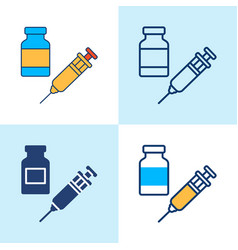 Vaccination Done Linear Icon Royalty Free Vector Image