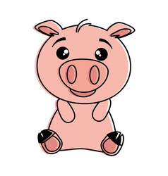 Cute Pig Emoji Kawaii Royalty Free Vector Image