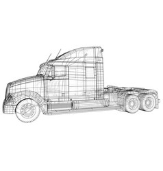 Commercial Cargo Delivery Truck Isolated Created Vector Image