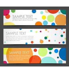 Simple Colorful Horizontal Banners With Circle Vector Image