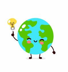 Cute Happy Smiling Kawaii Earth Planet Royalty Free Vector