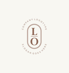 Lo Initials Letter Wedding Monogram Logos Vector Image