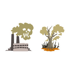 Ecological Problems Set Environmental Pollution Vector Image