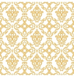 Seamless Damask Pattern Gold And Red Texture Vector Image