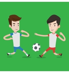 Two Soccer Players Fighting For Ball Royalty Free Vector