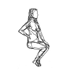 Nude Female Human Figure Striding With Hands Vector Image