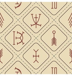 Seamless Background With Nsibidi Symbols Vector Image