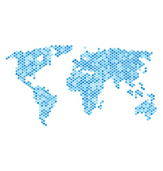 Blue Dotted World Map Royalty Free Vector Image