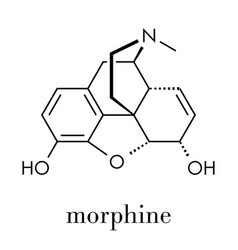 Morphine Pain Drug Molecule Highly Addictive Vector Image