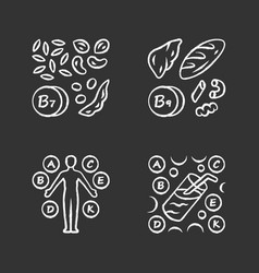 Vitamins Glyph Icons Set B B Natural Food Vector Image