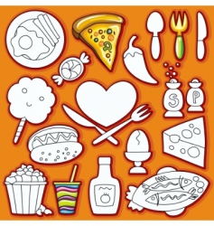 Meal And Ware Doodle Set Royalty Free Vector Image