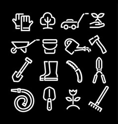 Garden Tools Icons Set Royalty Free Vector Image