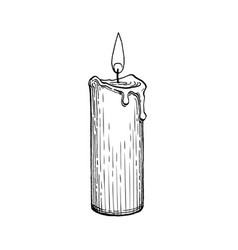 Ink Sketch Burning Candle Royalty Free Vector Image