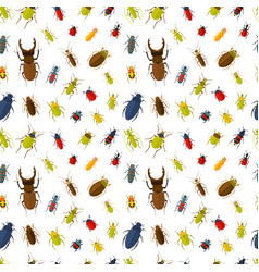 Insects Seamless Pattern 24 Pieces In Set Vector Image