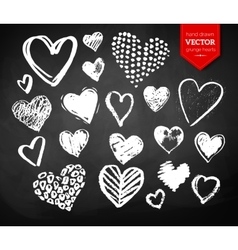 Big Set Chalk Hearts Royalty Free Vector Image