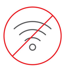 No Wifi Line And Glyph Icon Prohibited And Ban Vector Image