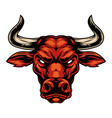 Angry Red Bull Head Roaring Mascot Royalty Free Vector Image