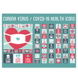 Coronavirus Outbreak Preventions Line Icons Set Vector Image