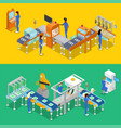 Isometric Automated Production Line Concept Vector Image