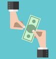 Hands Giving And Receiving Money Royalty Free Vector Image