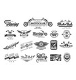 Set Vintage Motorcycle Club Logos Emblems Vector Image