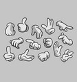 Cartoon Glove Hand And Arm Comic With Finger Vector Image