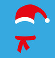 Cap And Mustache With A Beard Of Santa Claus Vector Image