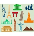 World Landmarks Silhouettes Elements Set Vector Image