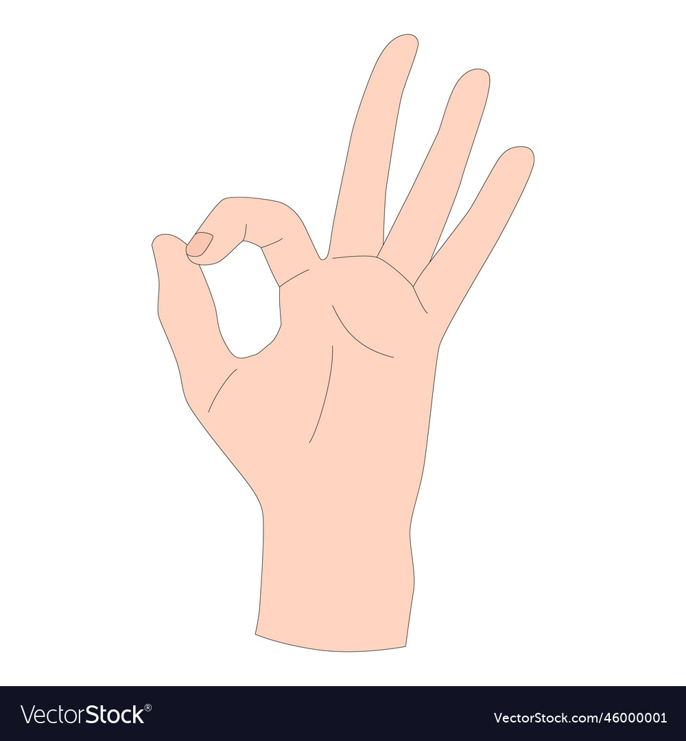 A hand gesture everything okay sign language Vector Image