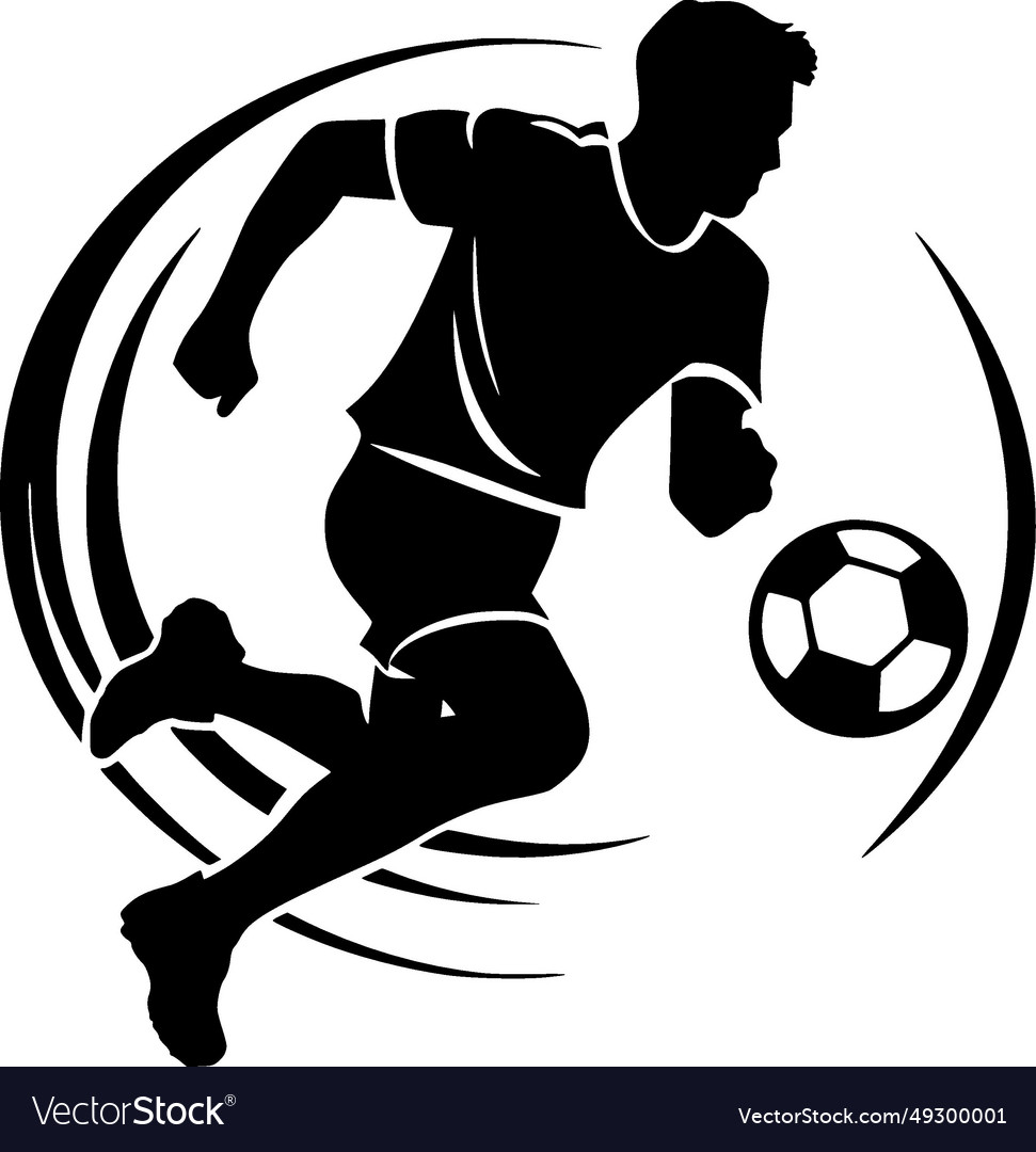 Football black and white Royalty Free Vector Image