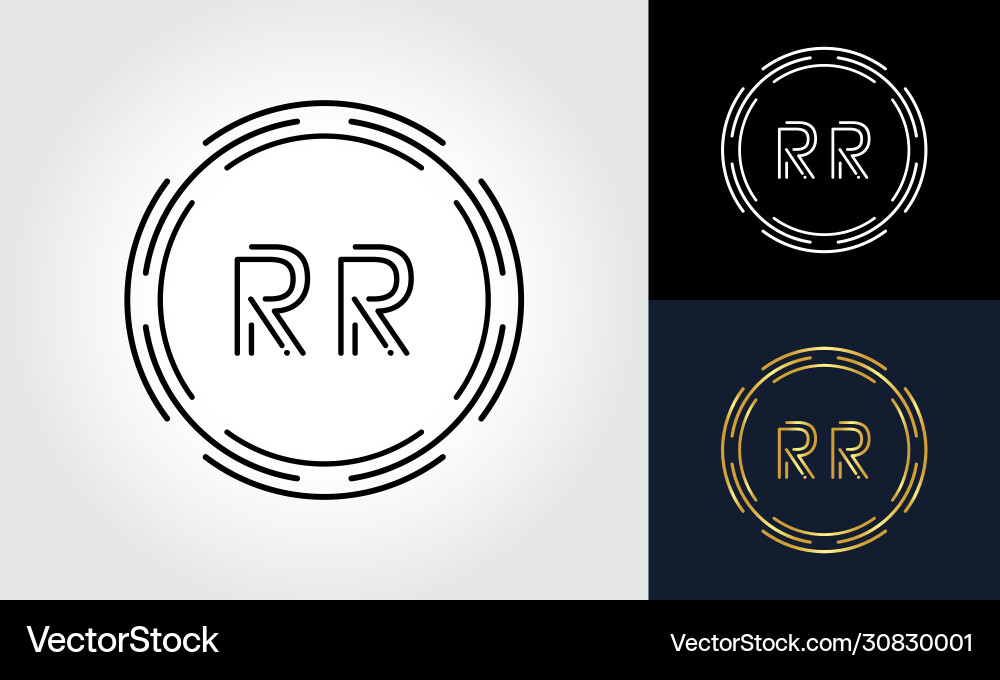 Initial letter rr logo creative typography Vector Image