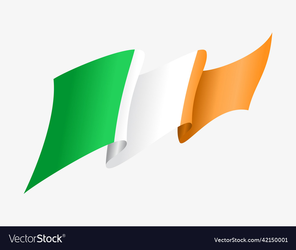 Irish flag wavy abstract background Royalty Free Vector